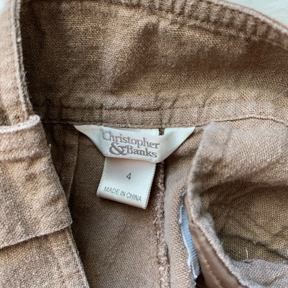 Brown Linen-blend Capris 4 - Picture 7 of 9